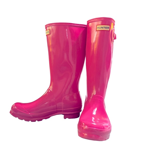 Hunter Other - Hunter Original Kids Gloss Bright Pink rain boots Girls 7
